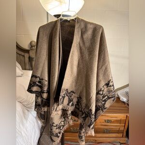 Do Everything in Love Brown and Black Shawl